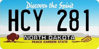 ND license plate HCY281