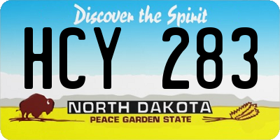 ND license plate HCY283