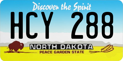 ND license plate HCY288