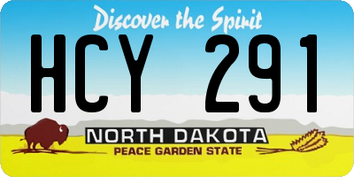 ND license plate HCY291