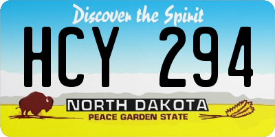 ND license plate HCY294