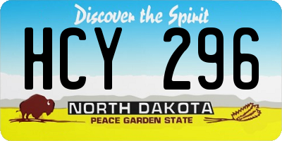 ND license plate HCY296