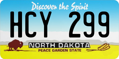 ND license plate HCY299