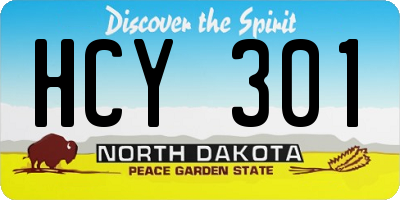 ND license plate HCY301