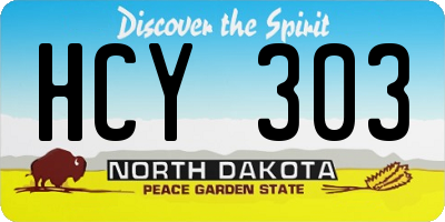 ND license plate HCY303