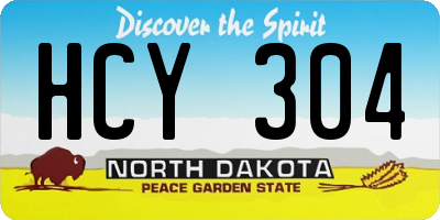 ND license plate HCY304