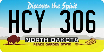 ND license plate HCY306