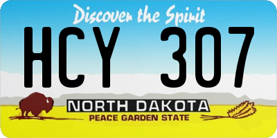 ND license plate HCY307