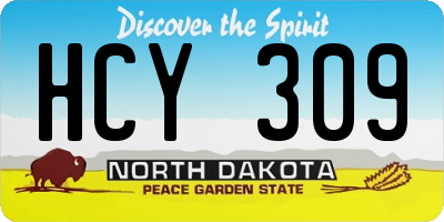 ND license plate HCY309