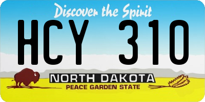 ND license plate HCY310