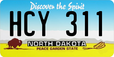 ND license plate HCY311