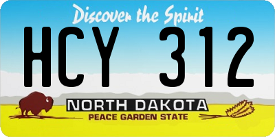 ND license plate HCY312