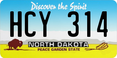 ND license plate HCY314