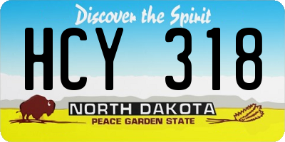 ND license plate HCY318