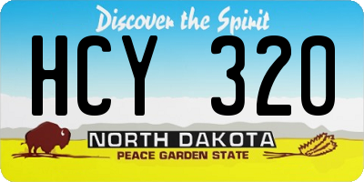 ND license plate HCY320