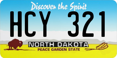 ND license plate HCY321