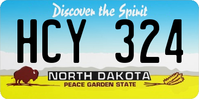ND license plate HCY324