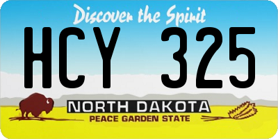 ND license plate HCY325