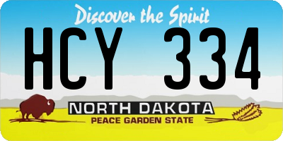 ND license plate HCY334