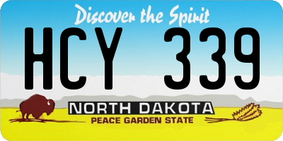 ND license plate HCY339