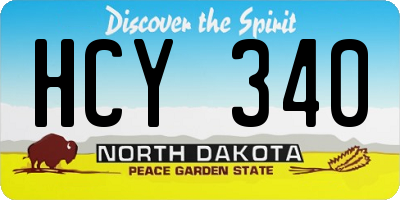ND license plate HCY340