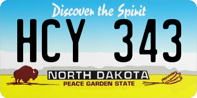 ND license plate HCY343