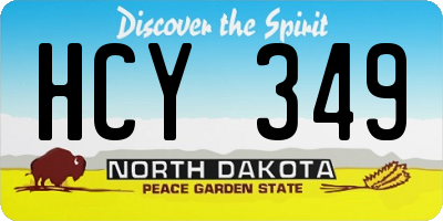 ND license plate HCY349