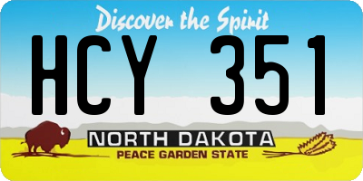 ND license plate HCY351