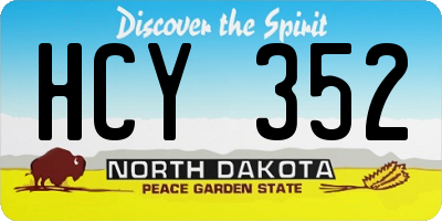 ND license plate HCY352