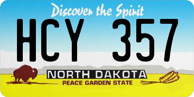 ND license plate HCY357