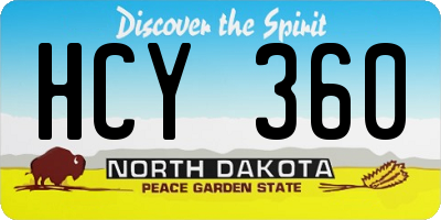 ND license plate HCY360