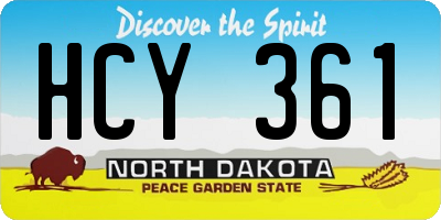ND license plate HCY361