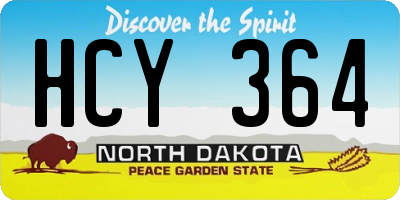 ND license plate HCY364