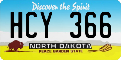 ND license plate HCY366