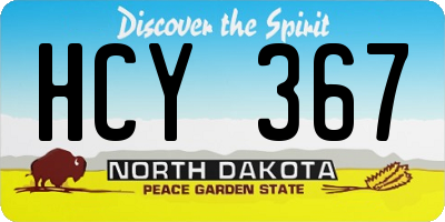 ND license plate HCY367