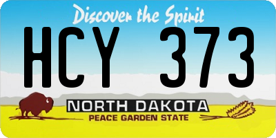 ND license plate HCY373