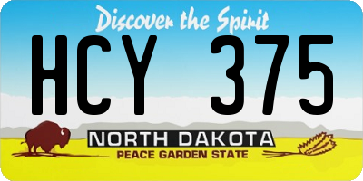 ND license plate HCY375