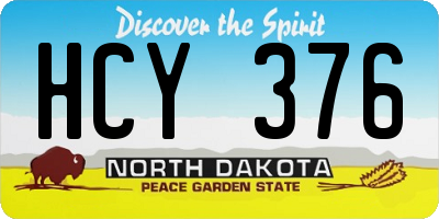 ND license plate HCY376