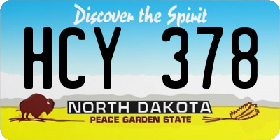 ND license plate HCY378