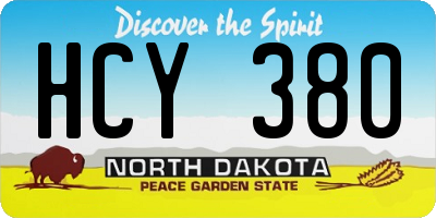 ND license plate HCY380