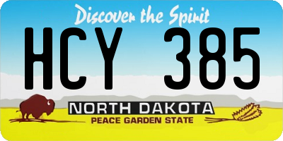ND license plate HCY385
