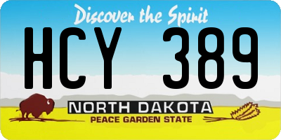 ND license plate HCY389