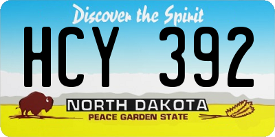 ND license plate HCY392