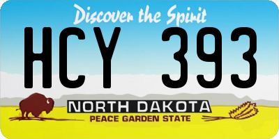ND license plate HCY393