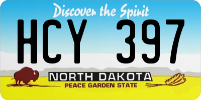 ND license plate HCY397