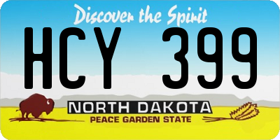 ND license plate HCY399