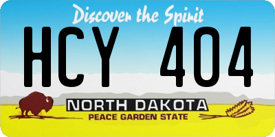 ND license plate HCY404