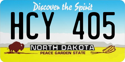 ND license plate HCY405
