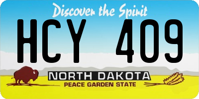 ND license plate HCY409