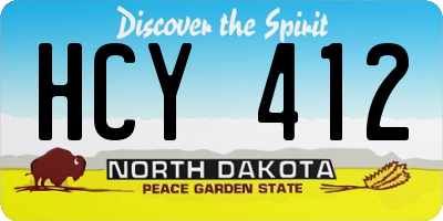 ND license plate HCY412